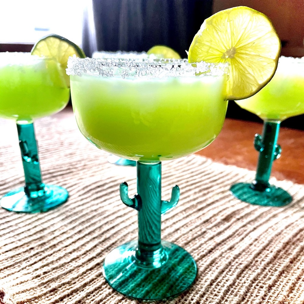 SOLD. Vintage Cactus Margarita Glasses
